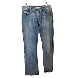 Bke Womens Wondi Jeans Blue Medium Wash Mid Rise Whiskered Pockets 30 x 33.5